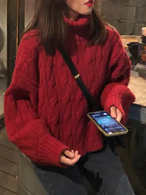 Wenkouban-Christmas Thanksgiving outfits_Vintage Solid Color Casual Loose Fashion Pullover Christmas Sweater