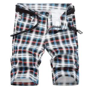 West Louis Tartan Stretch Plaid Digital Print Shorts