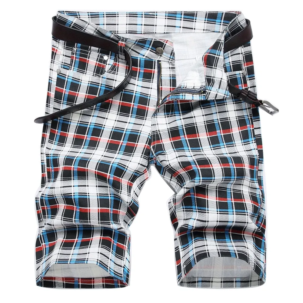 West Louis Tartan Stretch Plaid Digital Print Shorts