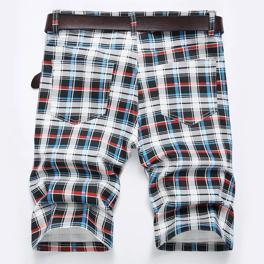 West Louis Tartan Stretch Plaid Digital Print Shorts