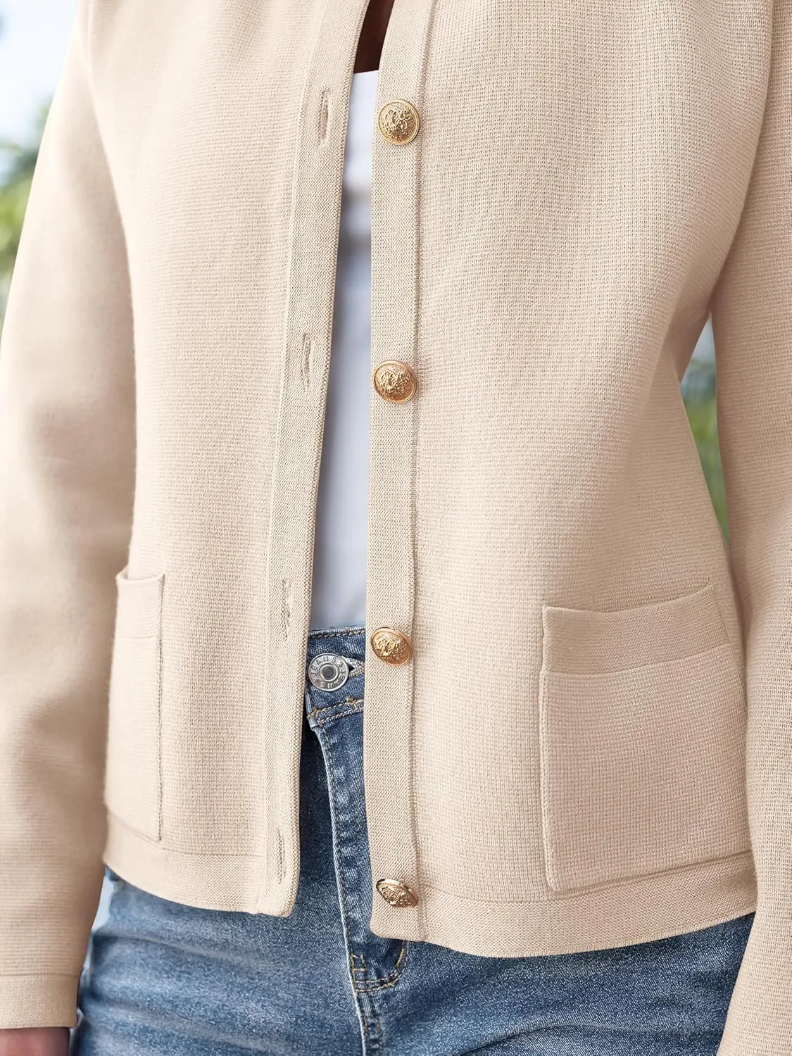 Women Striped Cardigan Sweaters Button Down Cropped Knit Lady Jackets Coat 2024 Fall Outfits Trendy Clothes