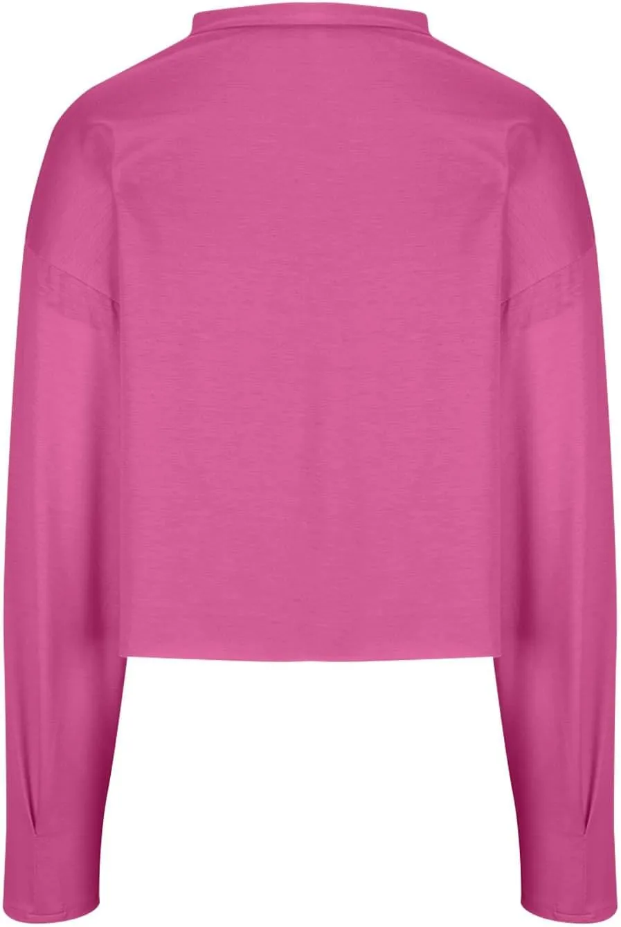 Womens Cropped Sweatshirts 2024 Fall Fashion Clothes Teen Girl Long Sleeve Oversized Crewneck Crop Pullover Tops