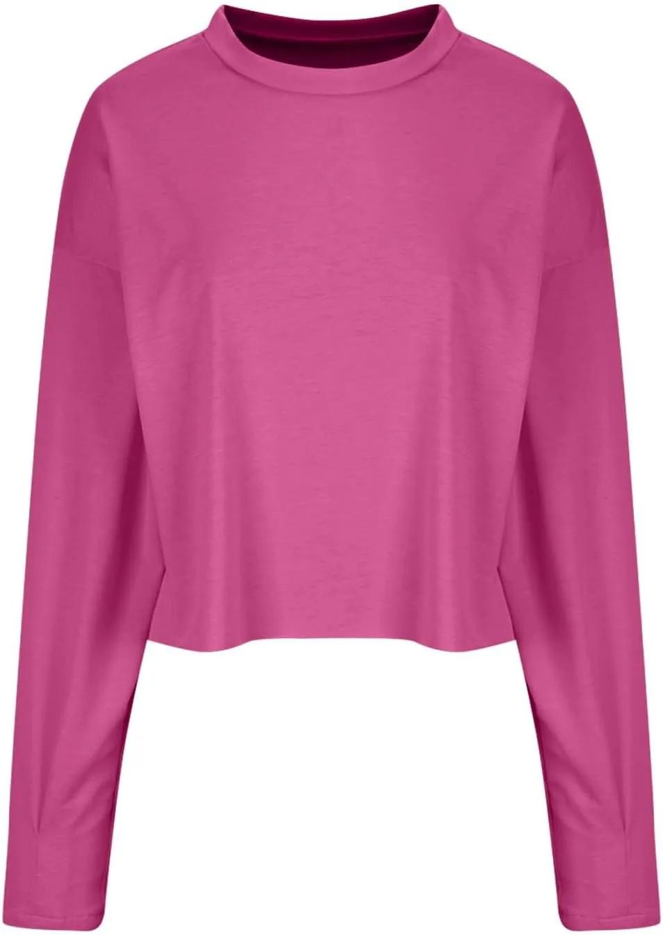 Womens Cropped Sweatshirts 2024 Fall Fashion Clothes Teen Girl Long Sleeve Oversized Crewneck Crop Pullover Tops