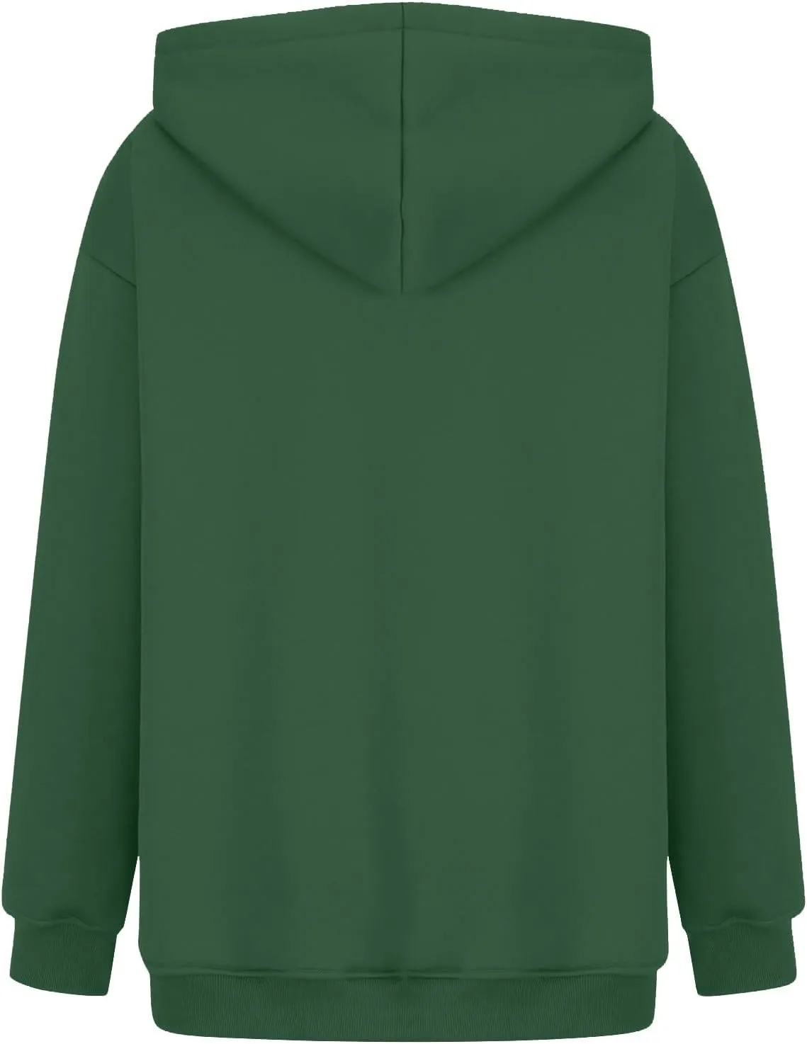 Women's Fashion Loose Fall Hooded Sweatshirt Solid Color Casual Daily Long Sleeve Fleece Sweaters Pullover with Pocket
