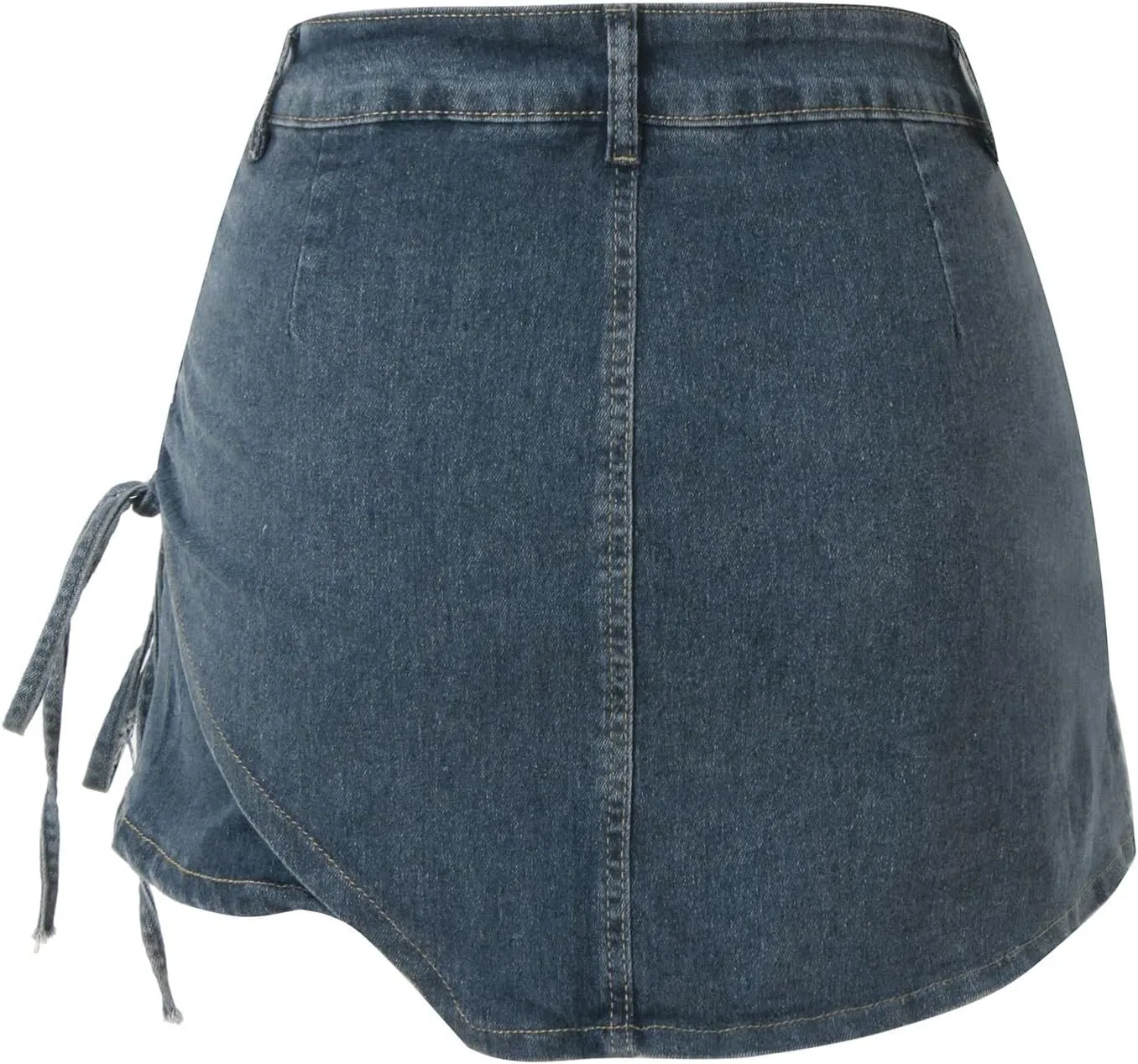 Women's High Waist A-Line Denim Shorts,Light Wash Two-Piece Design,Slimming Skort for Fashionable Summer Outfits