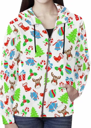 WomenS Jackets Christmas Doodle Gnome And Candy Womens Zip Up Hoodies Long Sleeve Sweatshirts Fall Outfits Sweaters