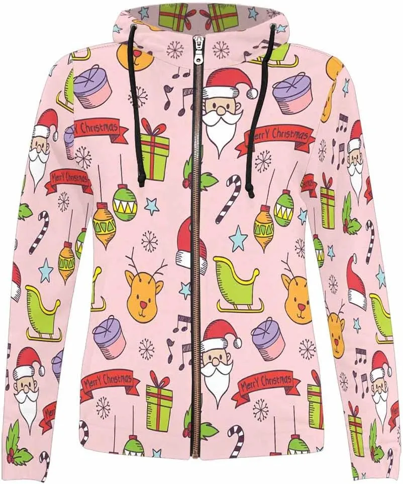 WomenS Jackets Christmas Doodle Gnome And Candy Womens Zip Up Hoodies Long Sleeve Sweatshirts Fall Outfits Sweaters