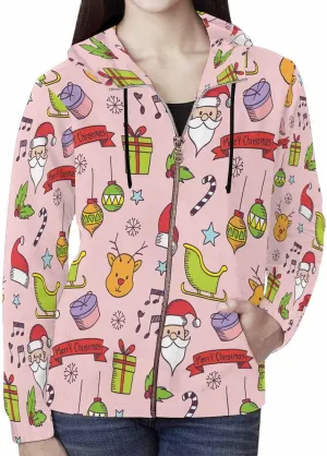 WomenS Jackets Christmas Doodle Gnome And Candy Womens Zip Up Hoodies Long Sleeve Sweatshirts Fall Outfits Sweaters