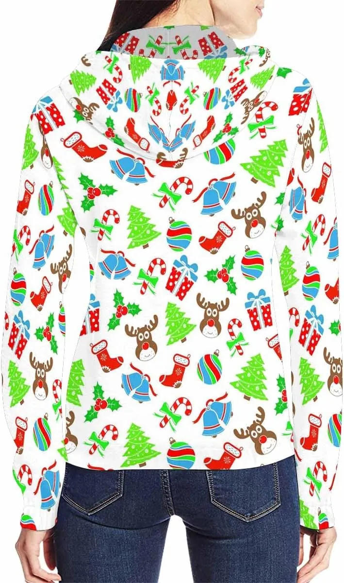 WomenS Jackets Christmas Doodle Gnome And Candy Womens Zip Up Hoodies Long Sleeve Sweatshirts Fall Outfits Sweaters