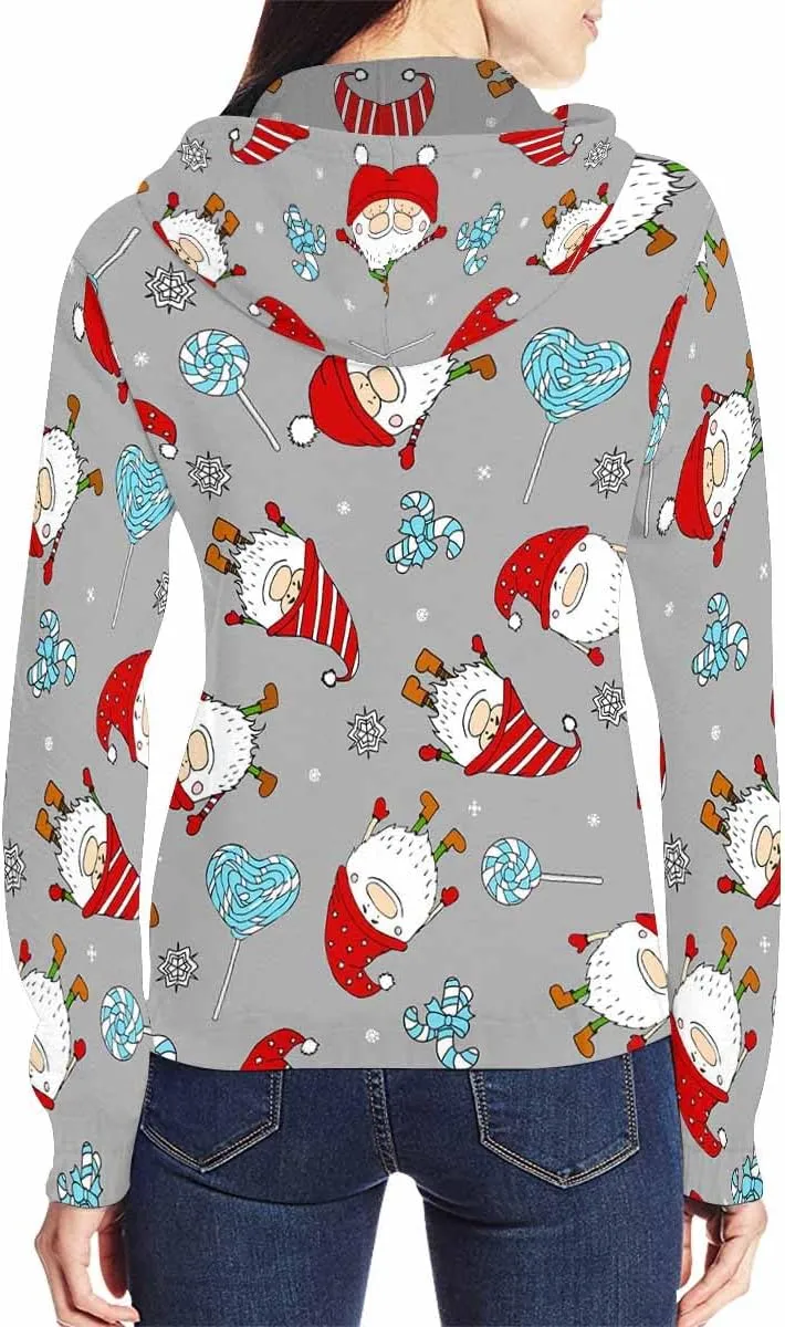 WomenS Jackets Christmas Doodle Gnome And Candy Womens Zip Up Hoodies Long Sleeve Sweatshirts Fall Outfits Sweaters