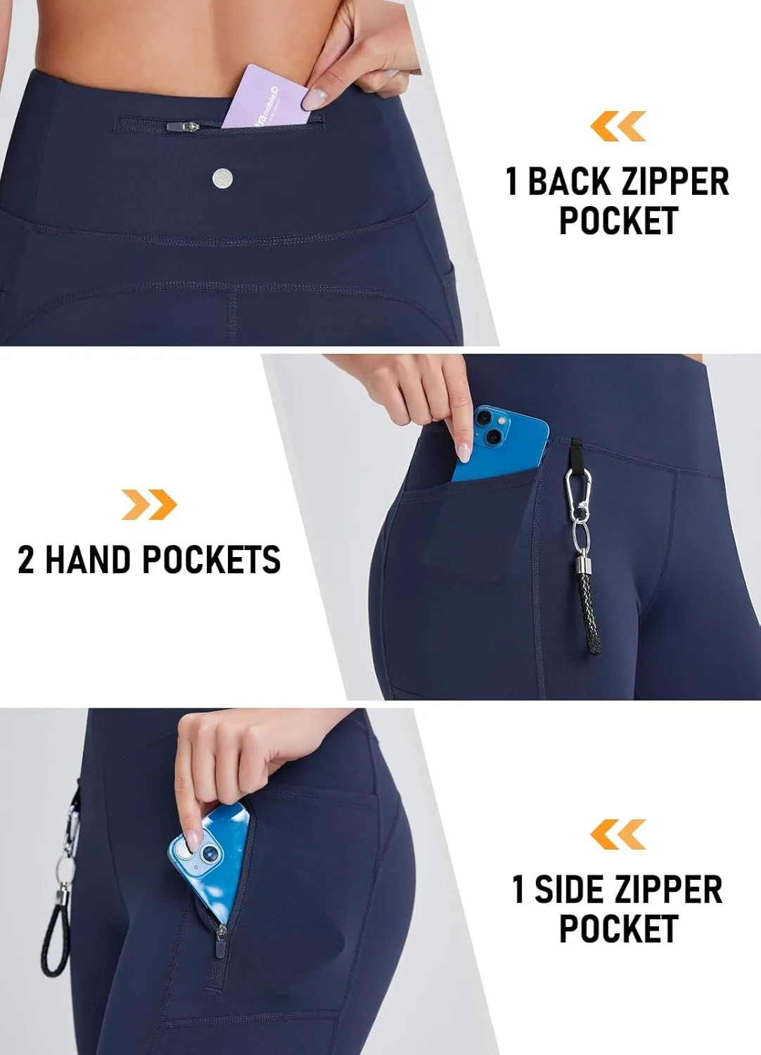 Women's Long Biker Shorts Hiking Knee Length Capri Leggings, High Waisted Bermuda Shorts with Pockets 14 Inch
