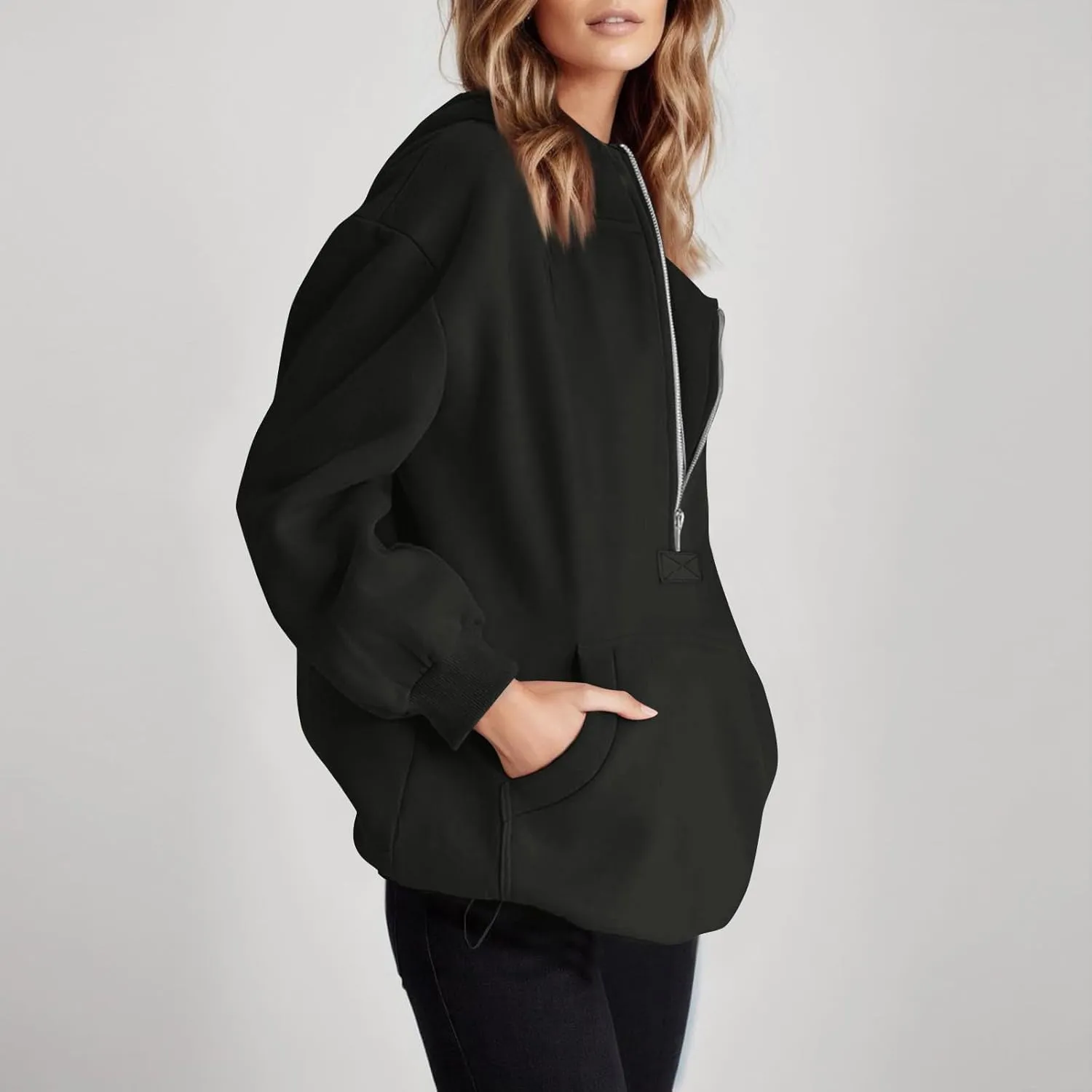 Womens Zip Up Hoodies Trendy Comfy Hooded Fleece Sweatshirt Casual Y2k Fall Jackets Outfits with Pockets 2024