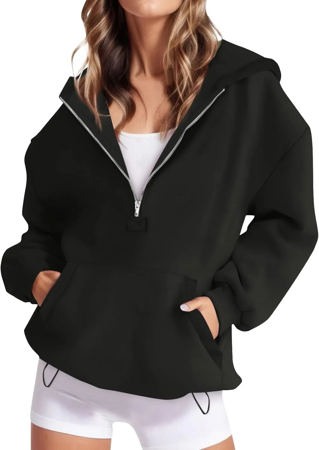 Womens Zip Up Hoodies Trendy Comfy Hooded Fleece Sweatshirt Casual Y2k Fall Jackets Outfits with Pockets 2024