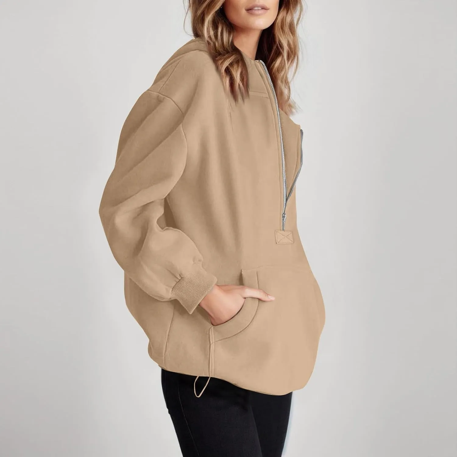 Womens Zip Up Hoodies Trendy Comfy Hooded Fleece Sweatshirt Casual Y2k Fall Jackets Outfits with Pockets 2024