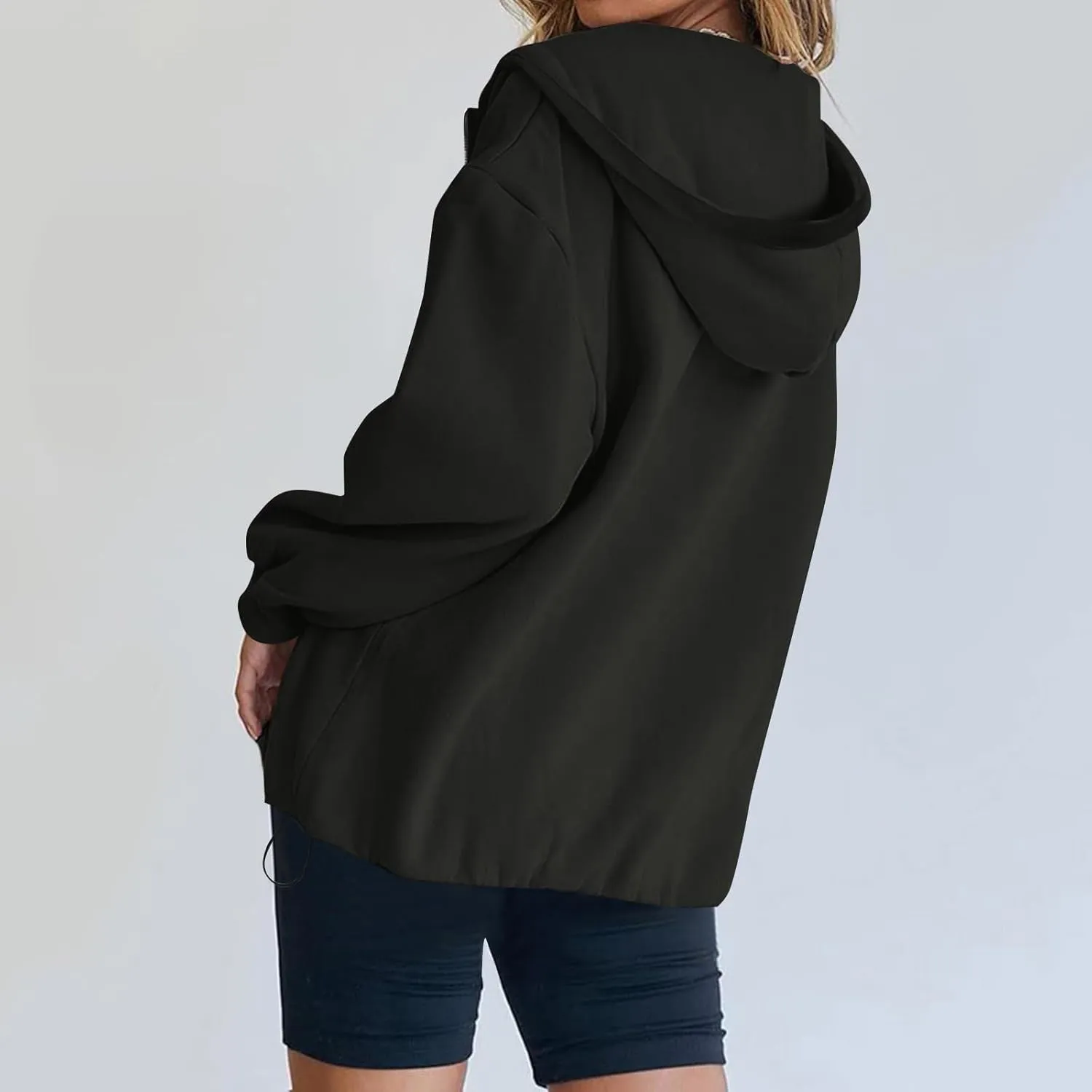 Womens Zip Up Hoodies Trendy Comfy Hooded Fleece Sweatshirt Casual Y2k Fall Jackets Outfits with Pockets 2024