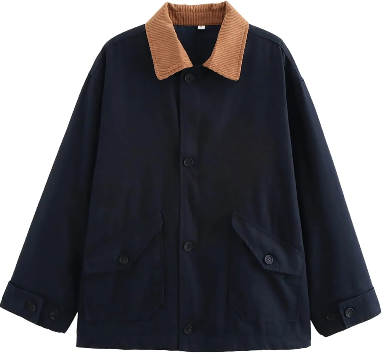 Yimoon Lightweight Jacket for Women Oversized Corduroy Lapel Collar Button Down Casual Jackets Outwear