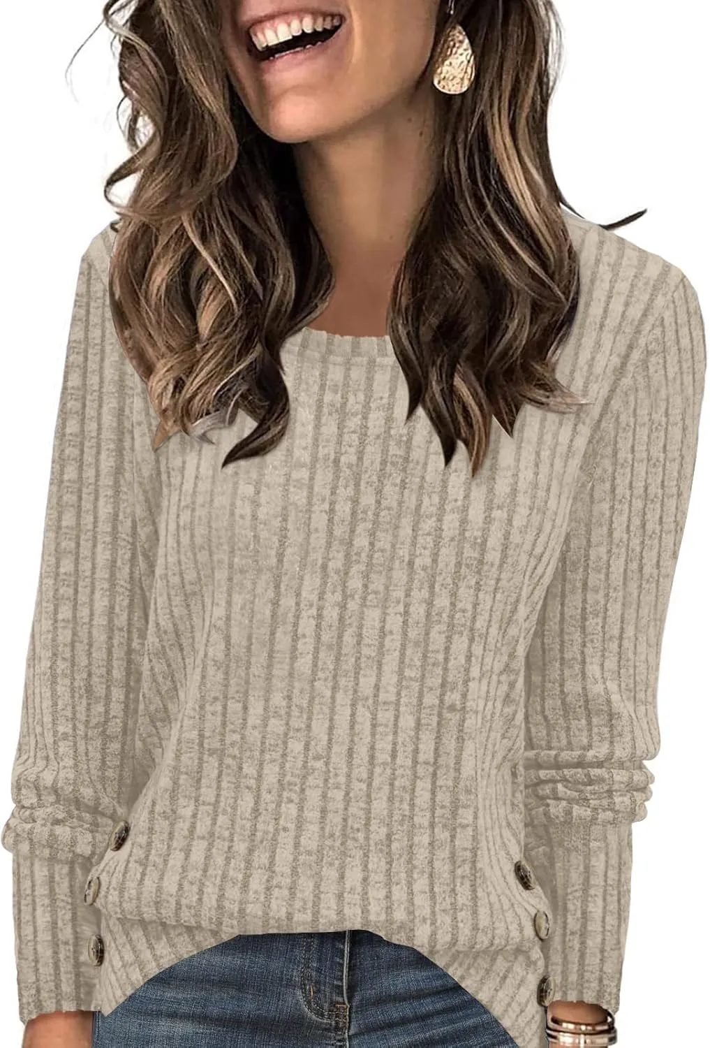 Yincro Women's Long Sleeve Fall Sweaters 2024 Lightweight Casual Crewneck Tunic Tops