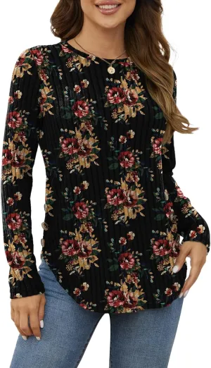 Yincro Women's Long Sleeve Fall Sweaters 2024 Lightweight Casual Crewneck Tunic Tops