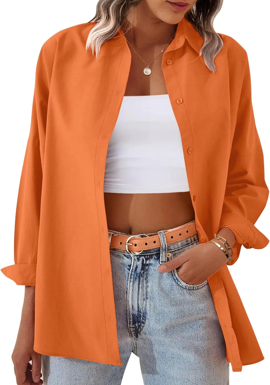 Zeagoo Womens Button Down Shirt Long Sleeve Blouses