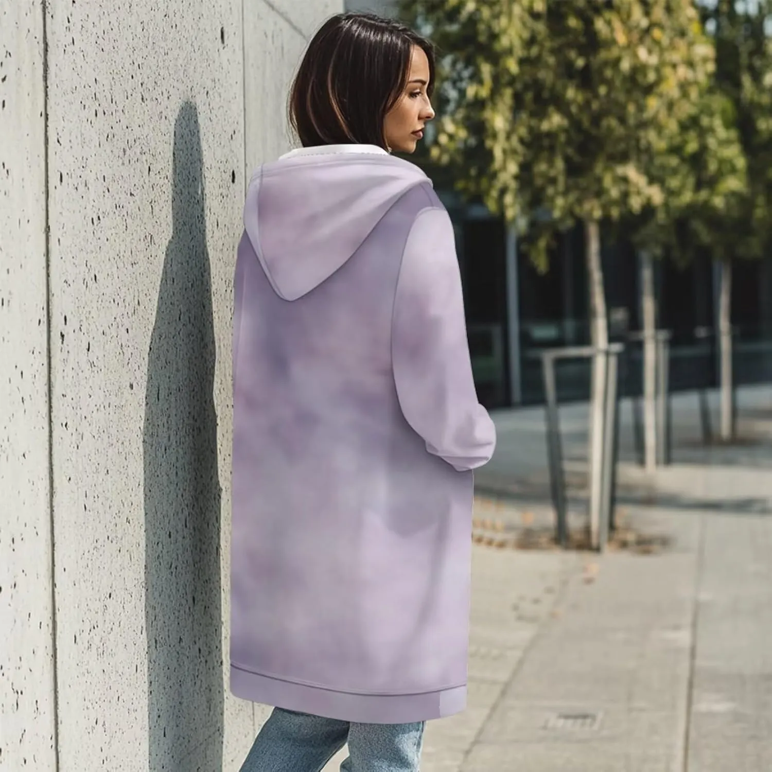 Zip Up Hoodies for Women Trendy Tie Dye Hooded Sweatshirts Oversized Long Sleeve Pullover Drawstring Jackets