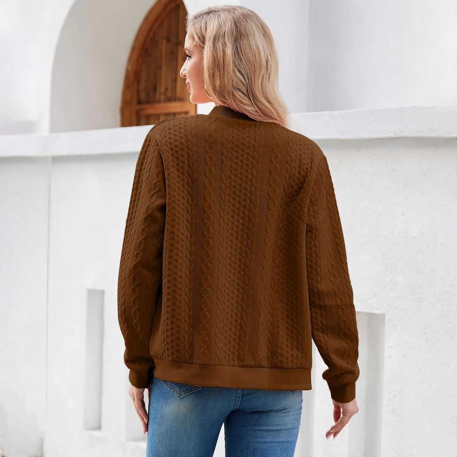 Zip Up Sweatshirts for Women Casual Outfits Cardigan Outerwear Trendy Winter Jackets Coat