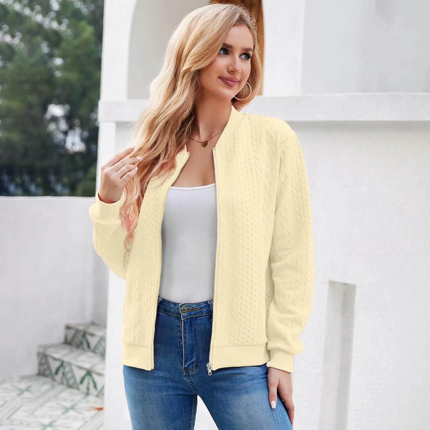 Zip Up Sweatshirts for Women Casual Outfits Cardigan Outerwear Trendy Winter Jackets Coat