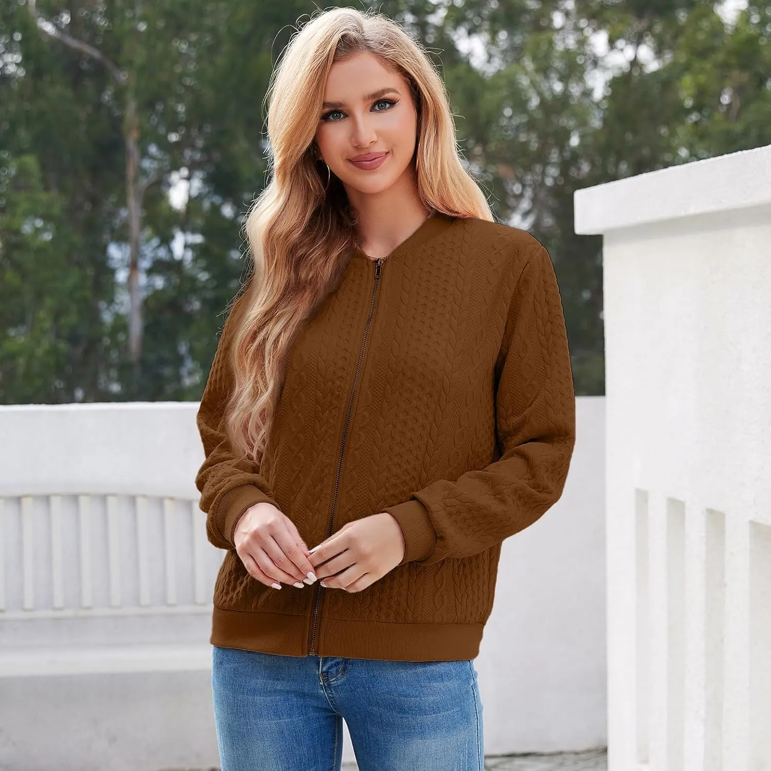 Zip Up Sweatshirts for Women Casual Outfits Cardigan Outerwear Trendy Winter Jackets Coat