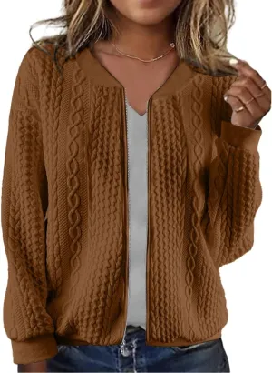 Zip Up Sweatshirts for Women Casual Outfits Cardigan Outerwear Trendy Winter Jackets Coat