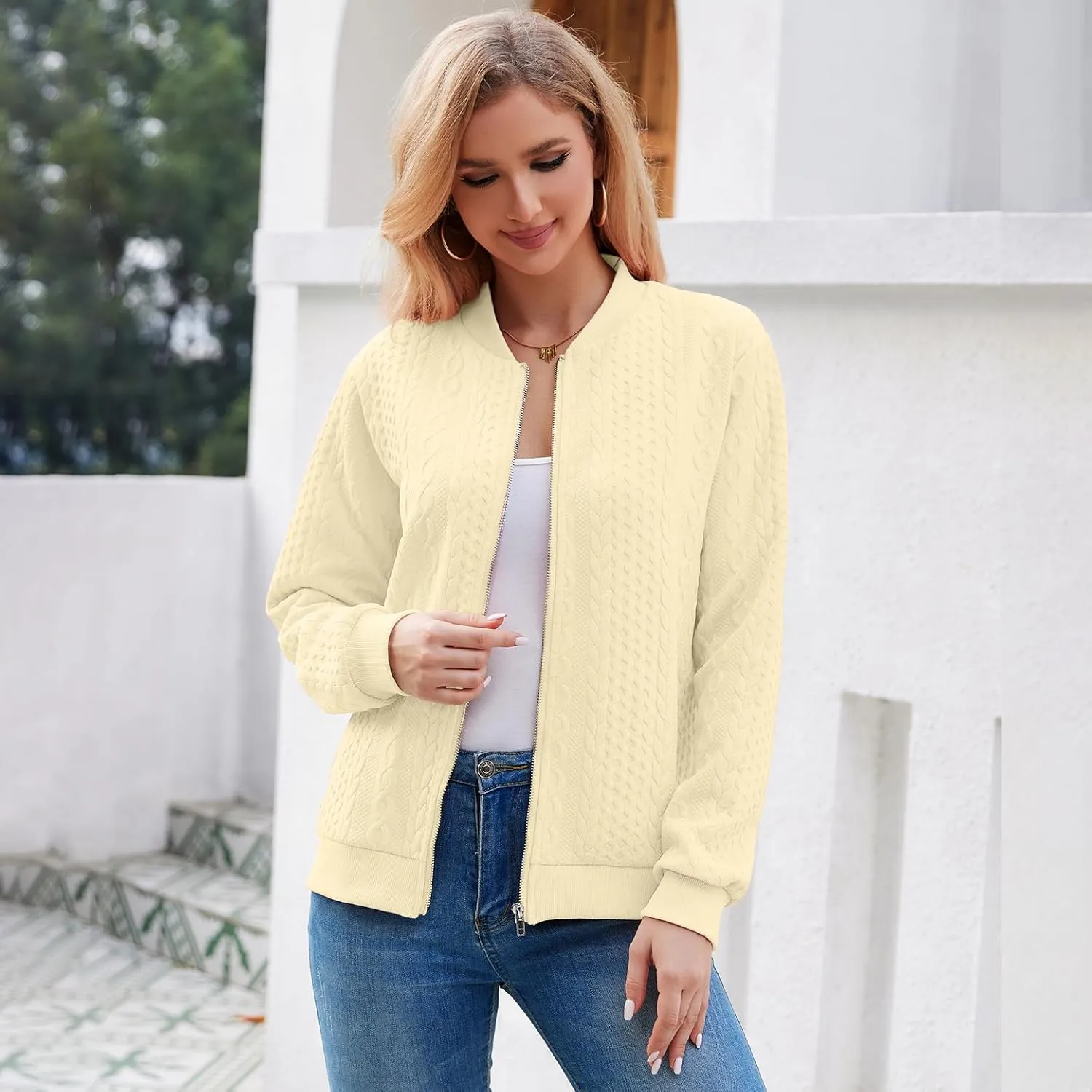 Zip Up Sweatshirts for Women Casual Outfits Cardigan Outerwear Trendy Winter Jackets Coat
