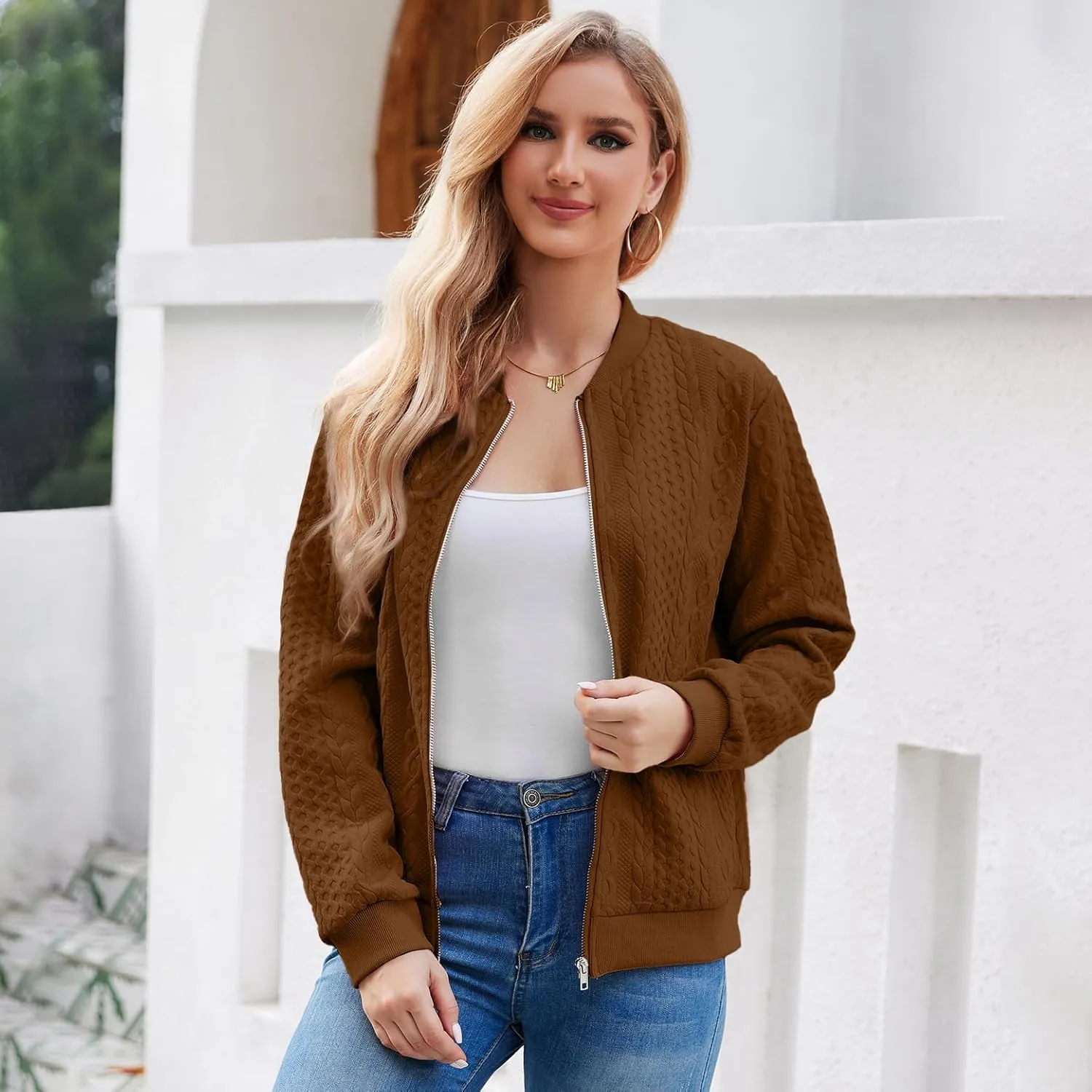 Zip Up Sweatshirts for Women Casual Outfits Cardigan Outerwear Trendy Winter Jackets Coat