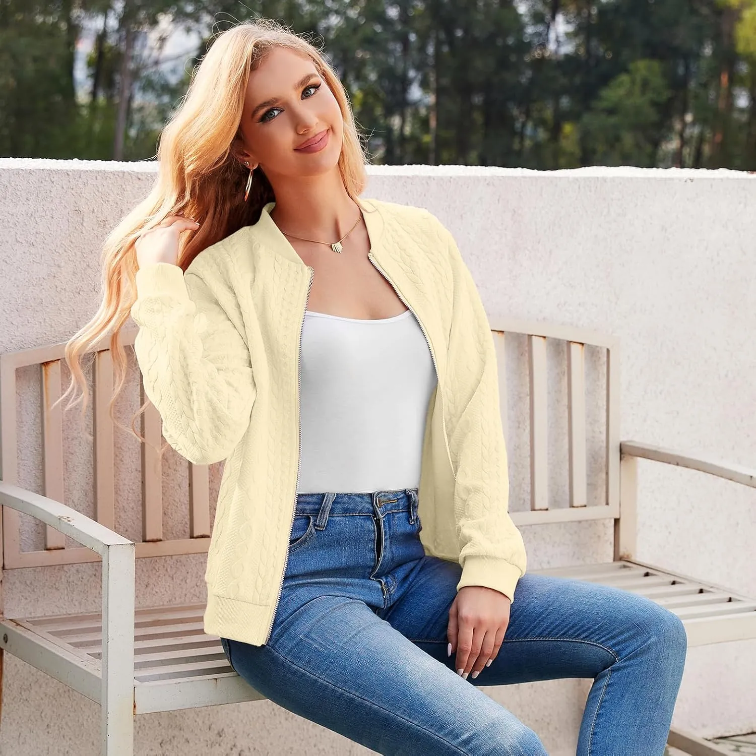 Zip Up Sweatshirts for Women Casual Outfits Cardigan Outerwear Trendy Winter Jackets Coat